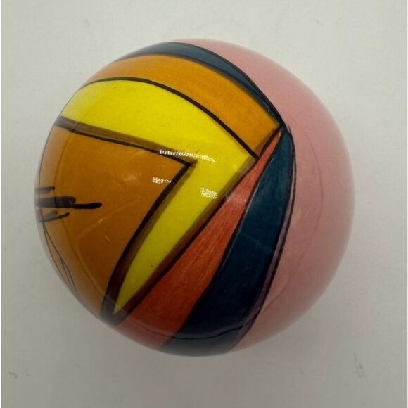 Hand Painted 4” Egg Ceramic Pottery Glazed Costa Rica Signed - Picture 8 of 9